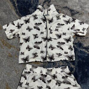 Black and white 2-piece pajama set